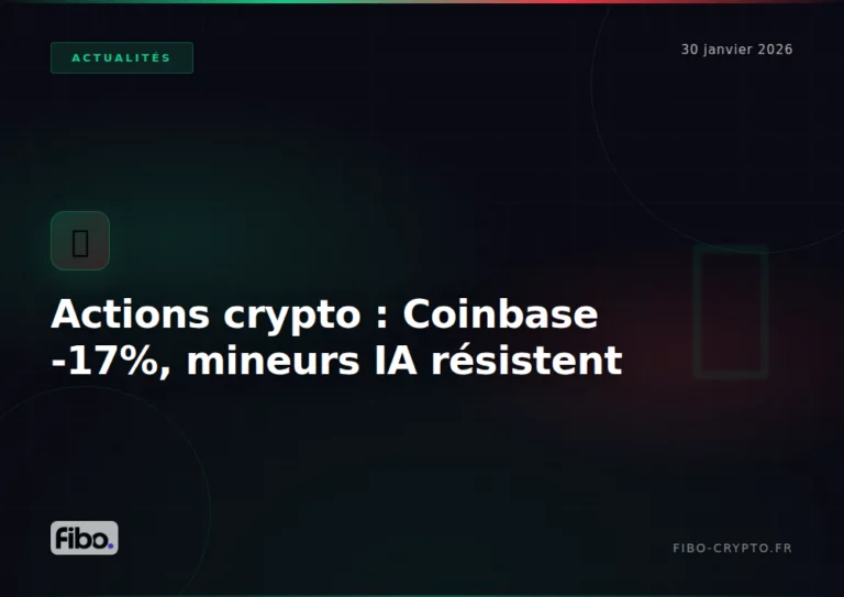 Actions crypto en chute : Coinbase perd 17% en janvier, les mineurs IA résistent