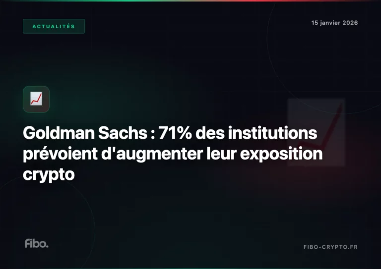Goldman Sachs : 71% des institutions prévoient d&rsquo;augmenter leur exposition crypto