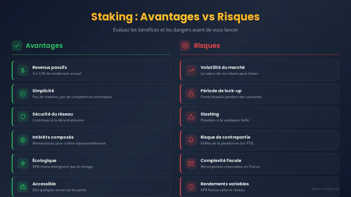 Avantages et risques du staking