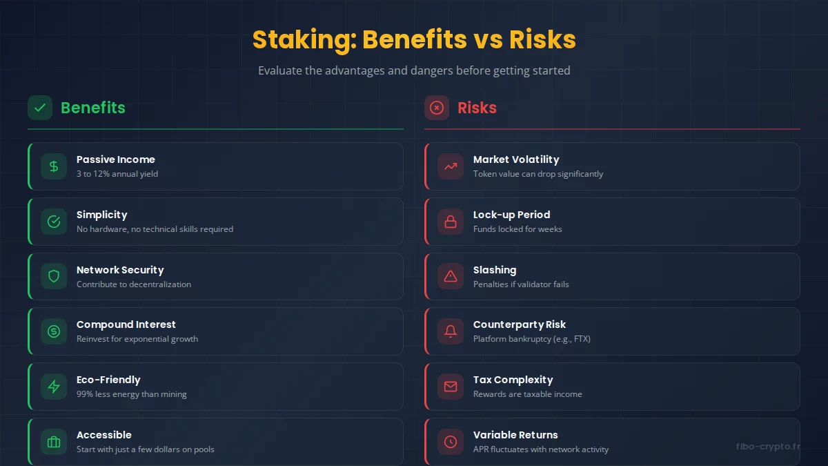Staking benefits and risks