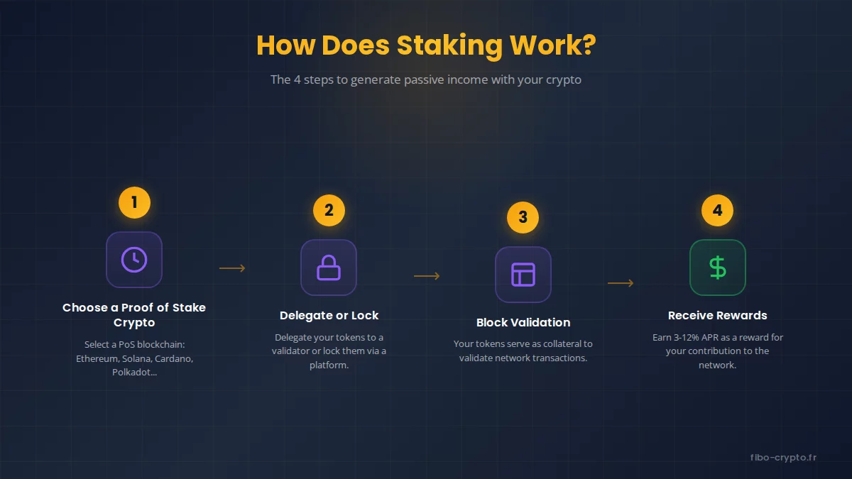 The 4 steps of crypto staking