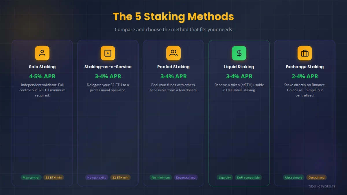 The 5 crypto staking methods