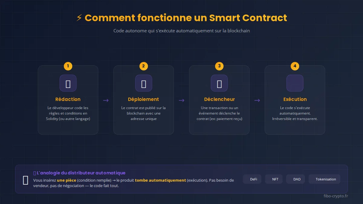 Comment fonctionne un smart contract - processus en 4 étapes