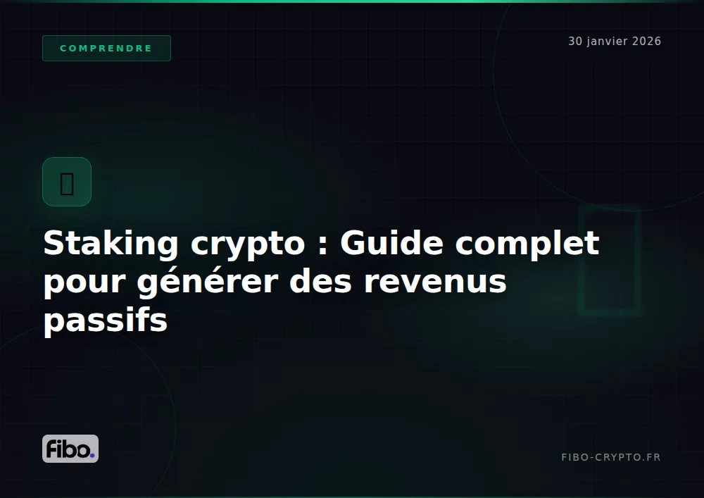 Staking crypto : Guide complet pour générer des revenus passifs en 2025