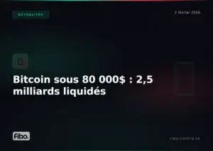 Bitcoin sous 80 000$ : 2,5 milliards liquidés dans un week-end noir