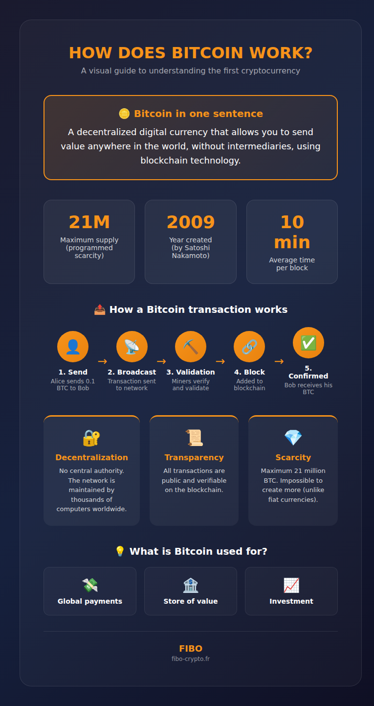 Infographic: How Bitcoin Works - Visual explanation of a Bitcoin transaction