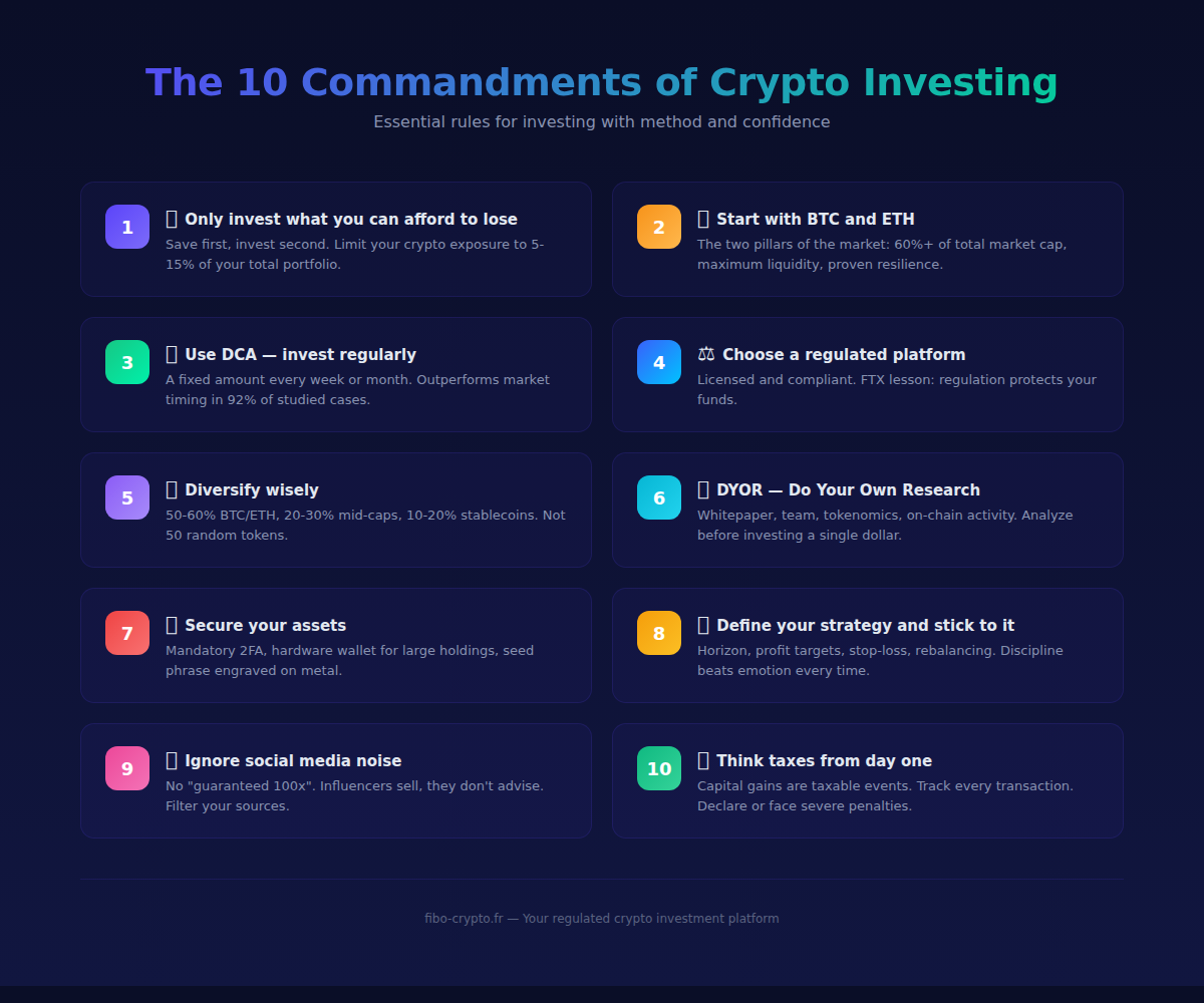 Infographic: The 10 Commandments of Crypto Investing