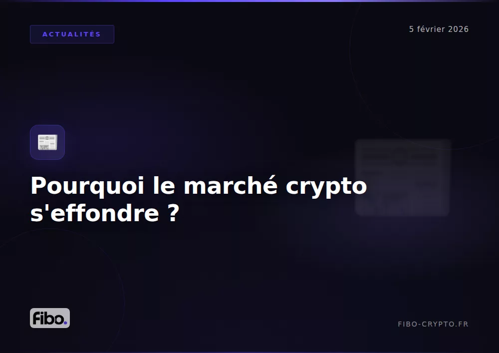 Pourquoi le marché crypto s&rsquo;effondre ? Les 6 facteurs de la chute de février 2026