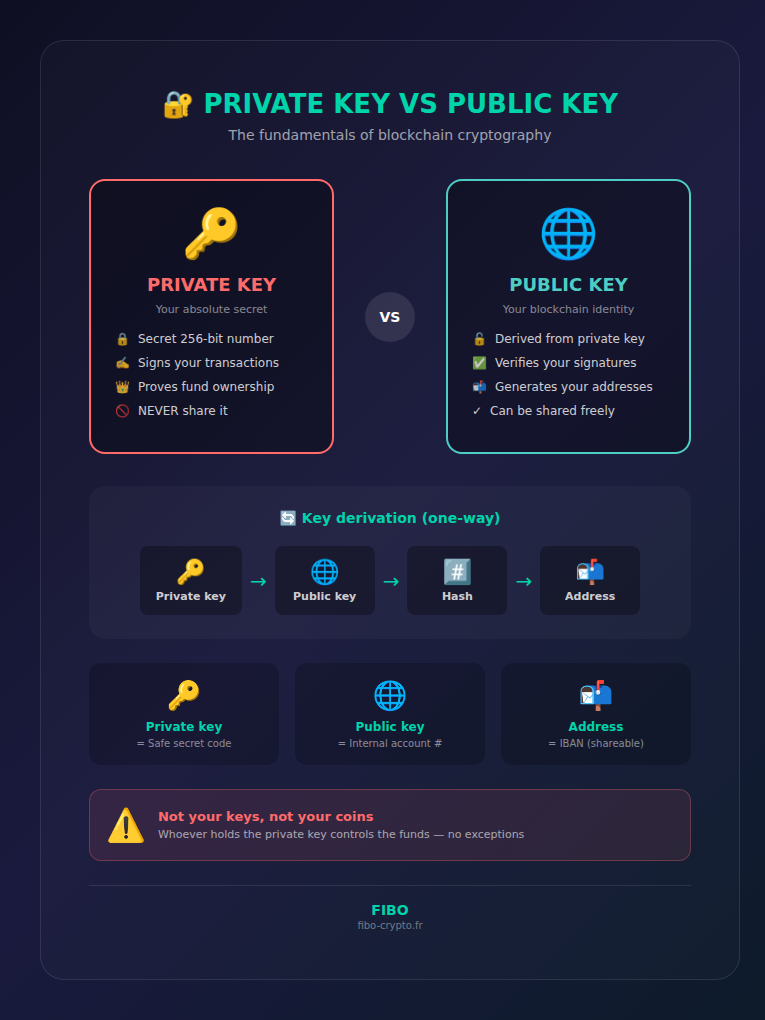 Infographic: Private Key vs Public Key - The fundamentals of blockchain cryptography