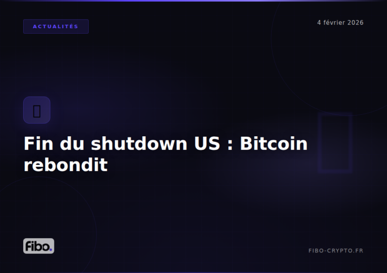 Fin du shutdown US : Bitcoin rebondit après le vote historique 217-214