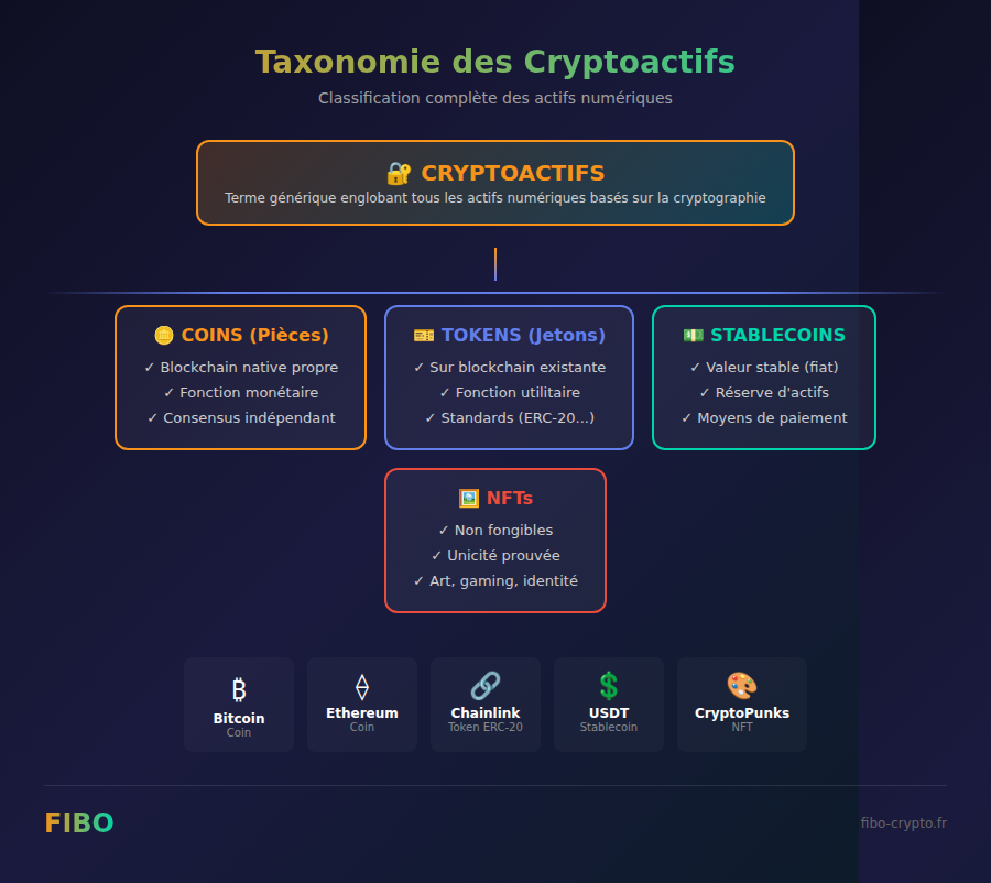 Crypto asset taxonomy: complete classification of coins, tokens, stablecoins and NFTs