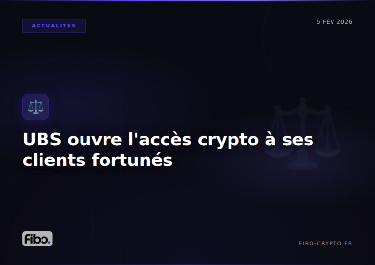 UBS ouvre l&rsquo;accès crypto à ses clients fortunés : la plus grande banque privée du monde franchit le pas