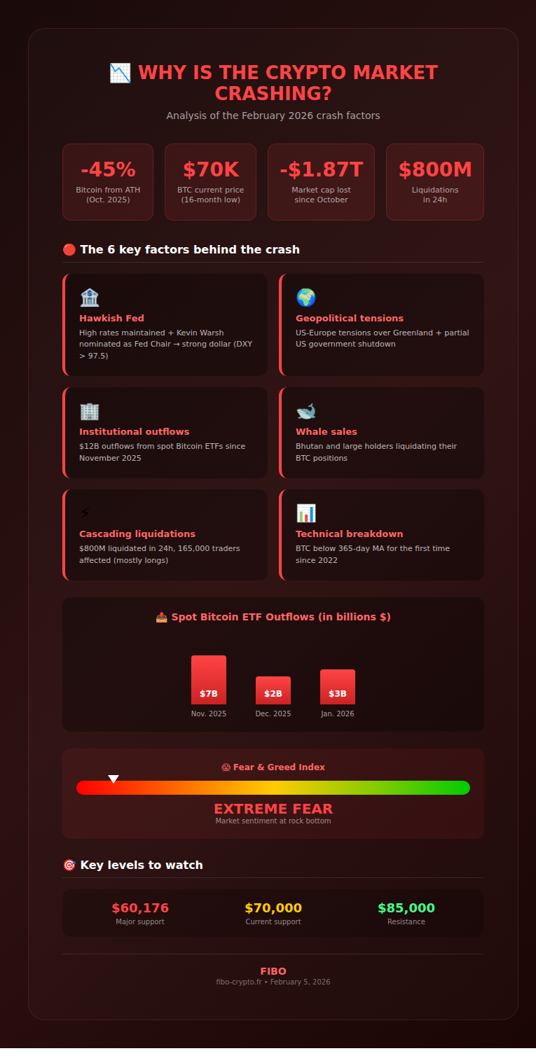 Infographic: Why the crypto market is crashing in February 2026 - The 6 key factors