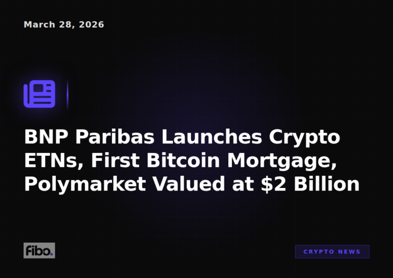 BNP Paribas Launches Crypto ETNs, First Bitcoin Mortgage, Polymarket Valued at $2 Billion