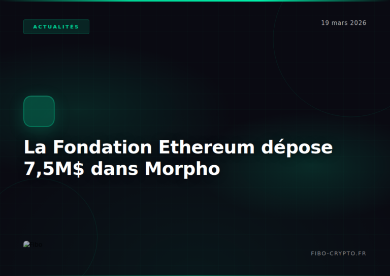 La Fondation Ethereum dépose 7,5 millions de dollars dans le protocole Morpho