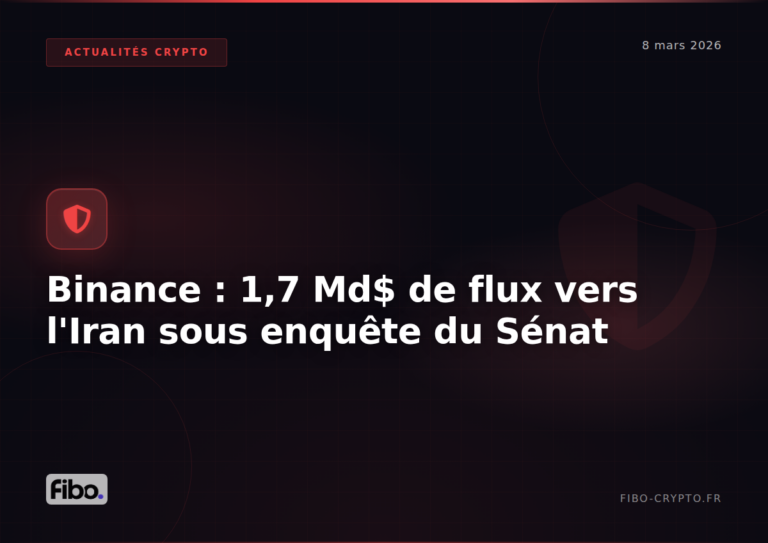 Binance accusée de 1,7 milliard $ de flux vers l&rsquo;Iran : le Sénat US enquête