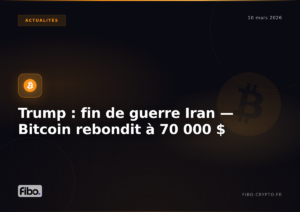 Trump : « la guerre en Iran est presque terminée » — Bitcoin rebondit à 70 000 $