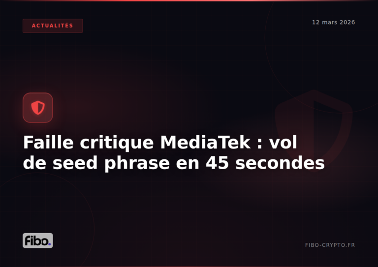 Faille critique MediaTek : vol de seed phrase en 45 secondes sur 25 % des smartphones Android