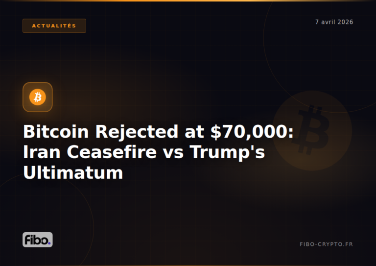 Bitcoin Rejected at $70,000: Between Iran Ceasefire Hopes and Trump’s Ultimatum