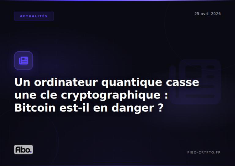 Ordinateur quantique et Bitcoin : une cle cryptographique cassee, faut-il s inquieter ?